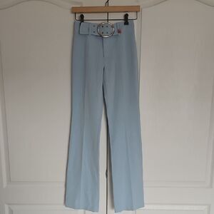 Vertigo Paris Blue Flare Pants Mid-Rise Boot Cut